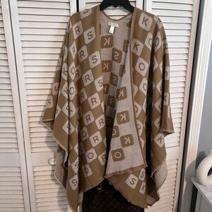 Michael Kors Reversible Logo Shawl Poncho